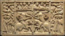 Plaque from a Casket with Jousting Scenes, French, ca. 1320-40. Creator: Unknown.