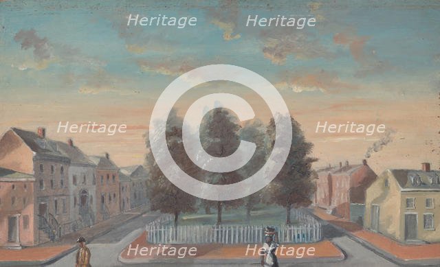 Baked Pears in Duane Park, 1870s. Creator: William P. Chappel.