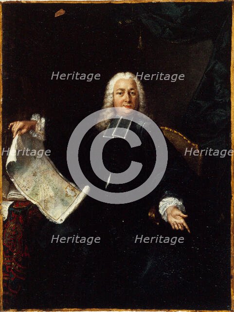 Portrait of Father Jean de Lagrive (1689-1757), geographer and engraver, c1740. Creator: Unknown.
