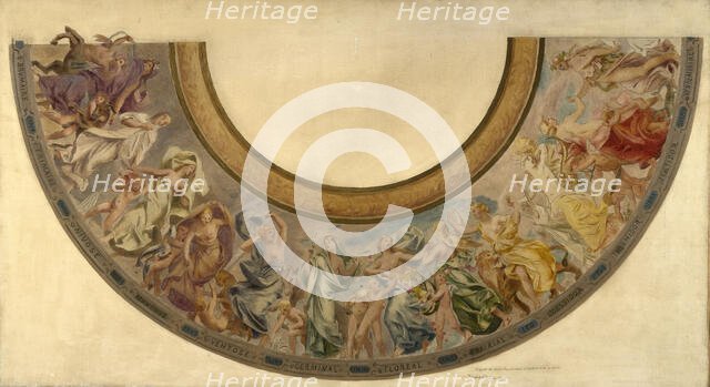 Esquisse pour l'escalier des fêtes de l'Hôtel de Ville de Paris : Les mois républicains, 1901. Creator: Joseph Blanc.