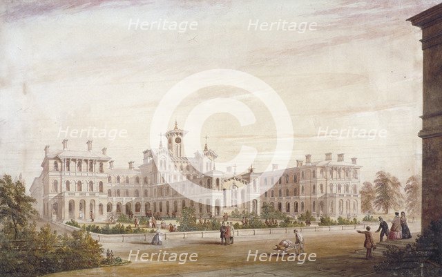 City of London Union Workhouse in Bow Road, Poplar, London, 1849. Artist: Anon