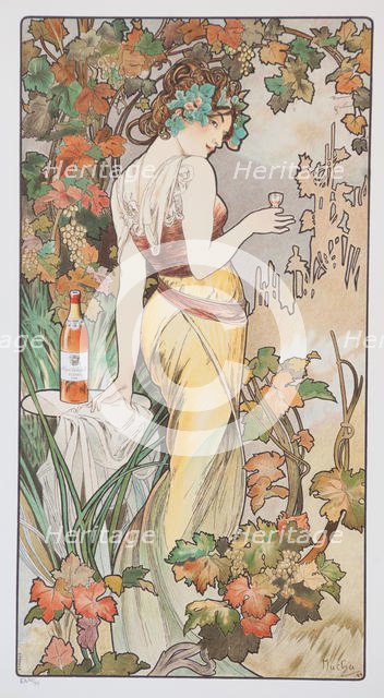 Cognac Bisquit, ca 1899. Creator: Mucha, Alfons Marie (1860-1939).