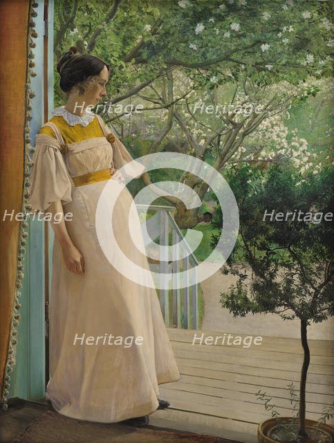 In the garden door. The artist's wife, 1897. Creator: Ring, Laurits Andersen (1854-1933).
