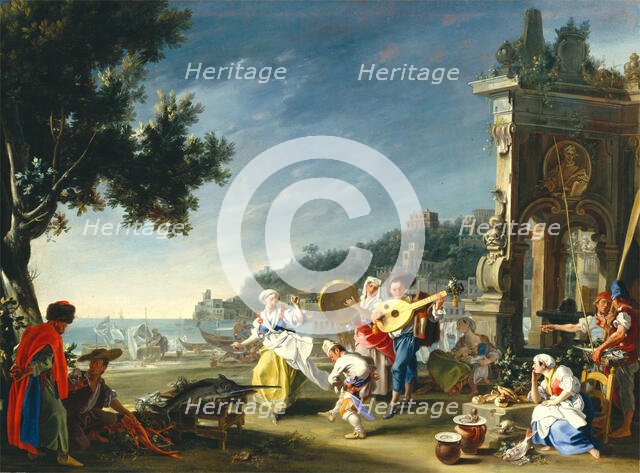 Tarantella at Mergellina, c1750. Creator: Filippo Falciatore.