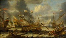 Naval Battle In Turbulent Waters, 1652. Creator: Peeters, Catharina (1615-after 1676).