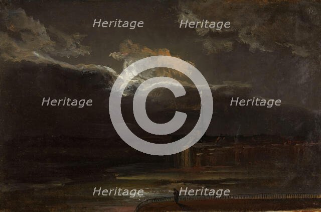 Moonlight over Dresden, c1810-1850. Creator: Johan Christian Dahl.