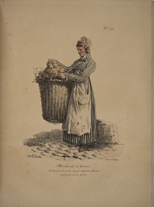 Cake seller. From the Series "Cris de Paris" (The Cries of Paris), 1815. Creator: Vernet, Carle (1758-1836).