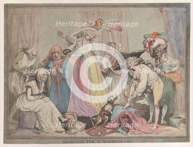 Dressing for a Masquerade, April 1, 1790., April 1, 1790. Creator: Thomas Rowlandson.