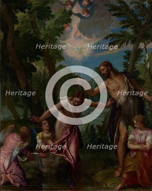 The Baptism of Christ, about 1580-1588. Creators: Paolo Veronese, Workshop of Veronese.