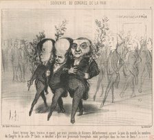 Ayant terminé leurs travaux ..., 19th century. Creator: Honore Daumier.