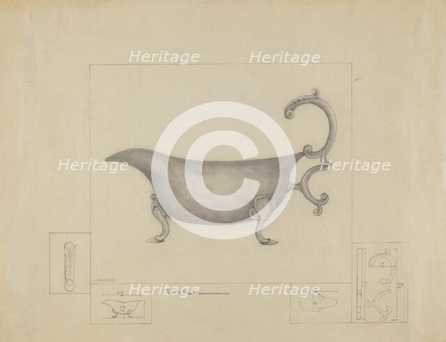 Silver Sauce Boat, 1935/1942. Creator: Henry Meyers.