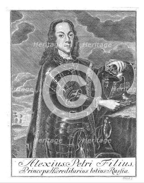Portrait of Tsarevich Alexei Petrovich of Russia (1690-1718), ca 1730. Artist: Wortmann, Christian Albrecht (1680-1760)