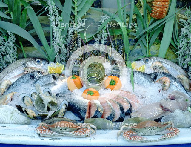 Fish Restaurant Display, Rethymnon, Crete, Greece.