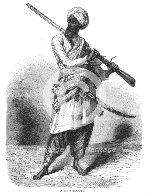 'A Sikh Soldier', c1880. Artist: Unknown.