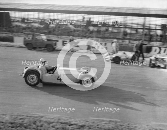 1960 Lotus Seven, J. Cottrell at Silverstone. Creator: Unknown.