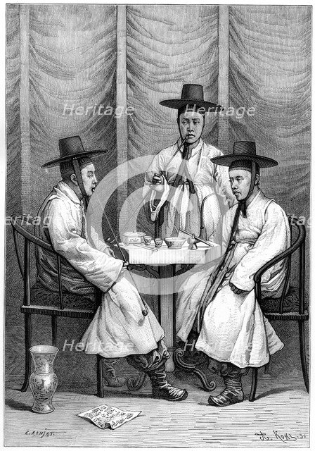 Korean mandarins, 1895.Artist: Armand Kohl