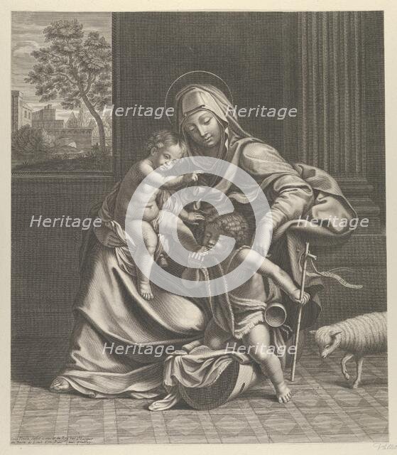The Virgin seated with the infant Christ on her lap..., ca. 1650-1704. Creator: Guillaume Vallet.