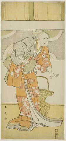 The Actor Arashi Ryuzo II as Hachijo, Wet Nurse of Taira no Kiyomori, in Act Three of..., c. 1795. Creator: Katsukawa Shun'ei.