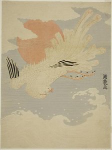 Phoenix Flying Over Waves in front of Morning Sun, c. 1772. Creator: Isoda Koryusai.