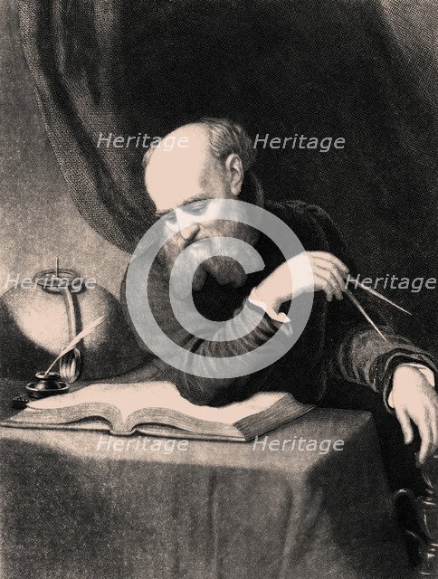 Galileo Galilei, 1852. Artist: Sartain, Samuel (1830-1906)