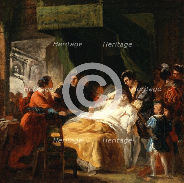 The Death of Leonardo da Vinci in the Arms of François I, c1781. Creator: Francois Guillaume Menageot.