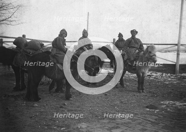 Yakuts on horses, 1890. Creator: Unknown.
