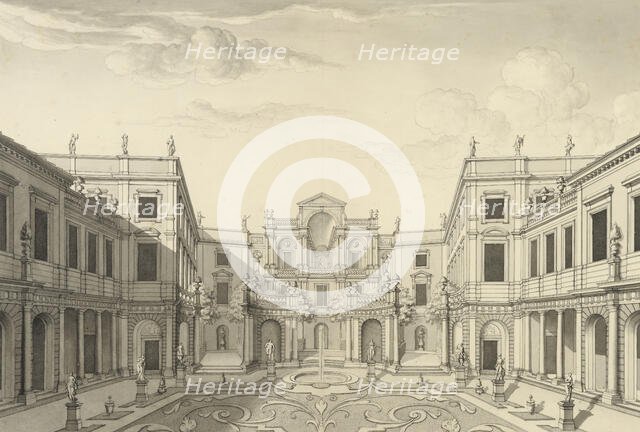 View of the Tessin Palace garden, Stockholm, about 1700. Creator: Nicodemus Tessin the Younger.