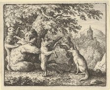 On Order of the Lion, a Piece of Skin is Taken from the Bear, A Piece of the Front Paws..., 1650-75. Creator: Allart van Everdingen.