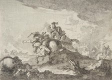 Cavalry Charge, mid to late 18th century. Creator: Francesco Giuseppe Casanova.