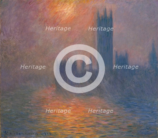Houses of Parliament. Sunset, 1900-1901. Creator: Monet, Claude (1840-1926).