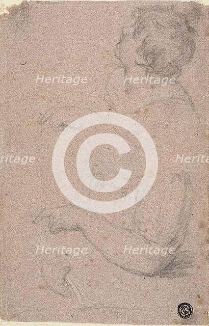 Half-Length Sketch of Child in Profile to Left, with Sketches of Right Arm and Left Hand, n.d. Creator: Giovanni Battista Cipriani.