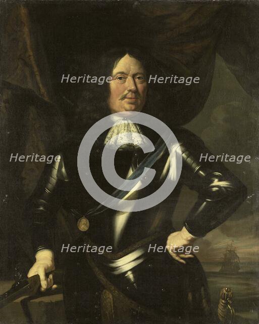 Portrait of an Admiral, possibly Adriaen Banckert, Vice-Admiral of Zeeland, c.1670. Creator: Anon.