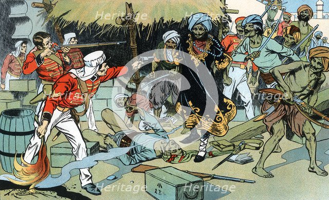 Mutineers attacking the magazine at Delhi, Indian Mutiny, 11 May 1857 (c1900). Artist: Unknown