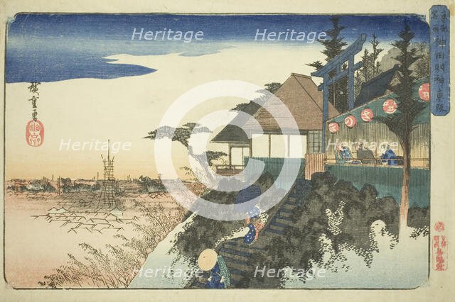 Eastern Ascent to the Kanda Myojin Shrine (Kanda Myojin higashizaka), from the series..., c.1832/38. Creator: Ando Hiroshige.