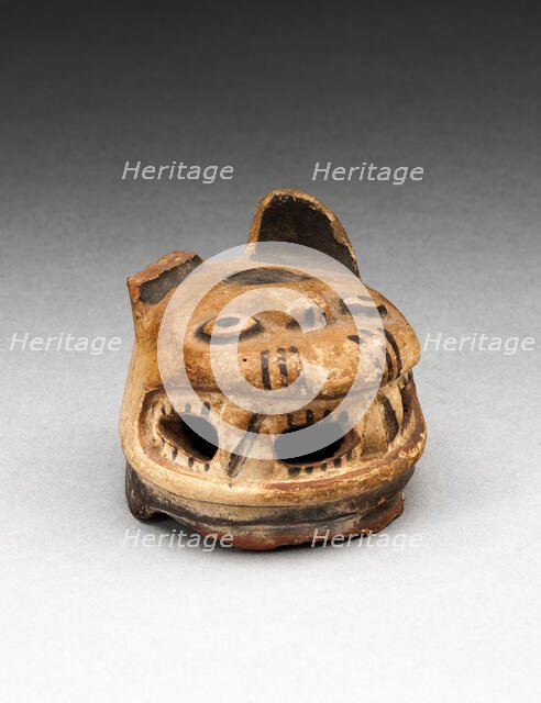 Vessel Fragment in the Form of a Feline Head, A.D. 600/1000. Creator: Unknown.