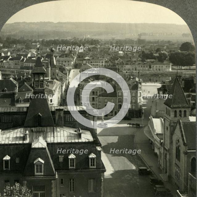 'Chateau-Thierry, France, Today - Looking South from the Ramparts of the Chateau', c1930s. Creator: Unknown.