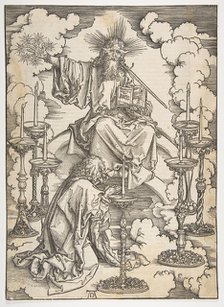 The Vision of the Seven Candlesticks, from The Apocalypse, German Edition 1498, ca. 1498. Creator: Albrecht Durer.