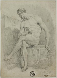 Seated Male Nude (from statue), n.d. Creator: Unknown.