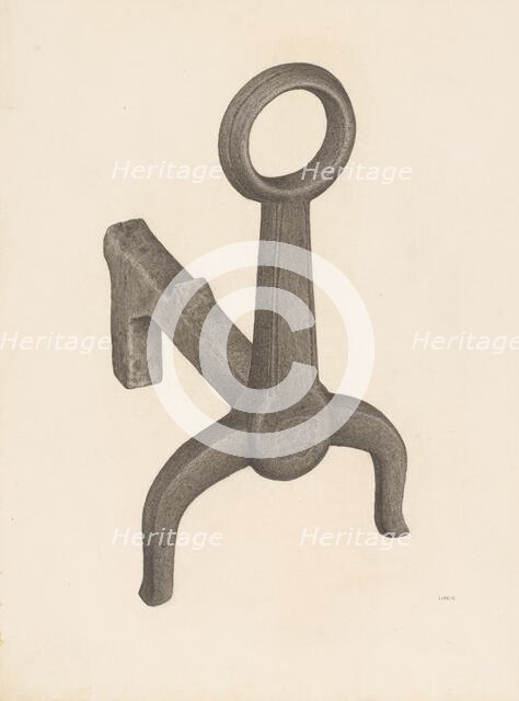 Andiron (one of pair), c. 1941. Creator: Jacob Lipkin.