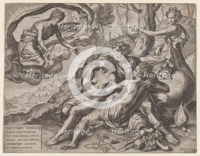 The Immortal Rewards of Virtue, 1564. Creator: Cornelis Cort.