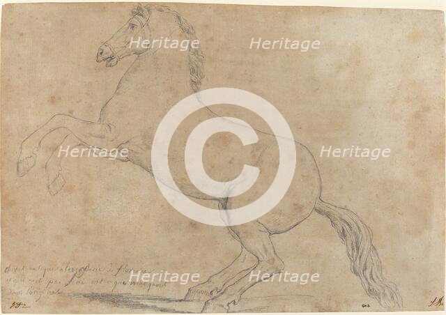 An Antique Sculpture of a Horse, 1780. Creator: Jacques-Louis David.