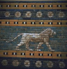 Glazed brick relief of a lion on the Ishtar Gate, 7th century BC Artist: Unknown