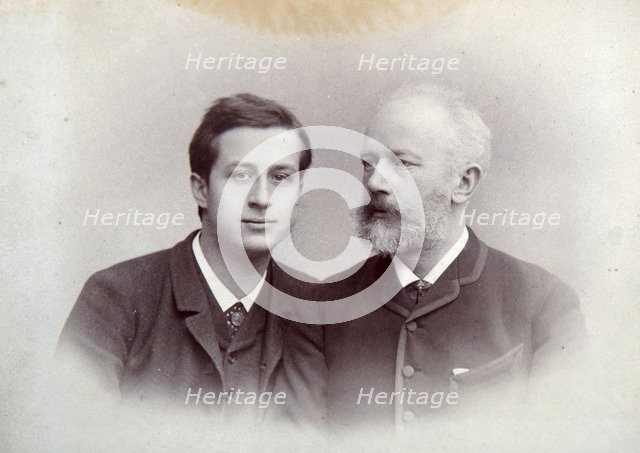 Alexander Siloti, Russian pianist and conductor, and Peter Tchaikovsky, Russian composer, 1888. Artist: Unknown