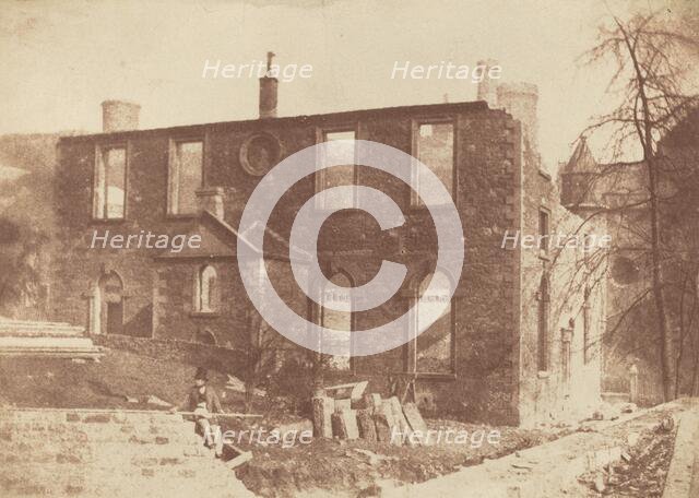 Lady Glenorchy's Chapel during demolition, on the site of Waverley Station, c. 1846. Creators: David Octavius Hill, Robert Adamson.