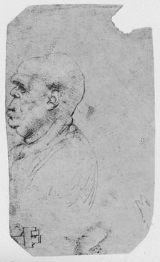 'Profile of a Bald Man to the Left', c1480 (1945). Artist: Leonardo da Vinci.