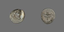 Denarius (Coin) Depicting the Mask of Pan, 48 BCE. Creator: Unknown.