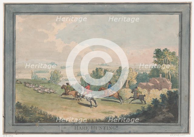 Hare Hunting, February 1, 1789., February 1, 1789. Creator: Thomas Rowlandson.