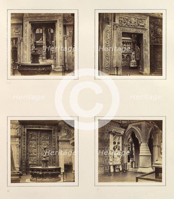 [Entryway to the Renaissance Court; Doorway from an Old Palace of the Dorias; The Ghib..., ca. 1859. Creator: Attributed to Philip Henry Delamotte.