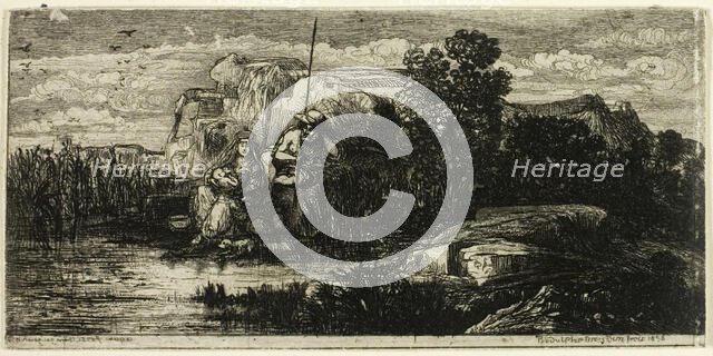 The Holy Family with Pole, 1858. Creator: Rodolphe Bresdin.