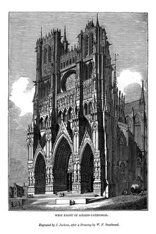 West front of Amiens Cathedral, 1843. Artist: J Jackson